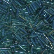 Miyuki Bugle 6mm Beads - Transparent green ab BGL2-179